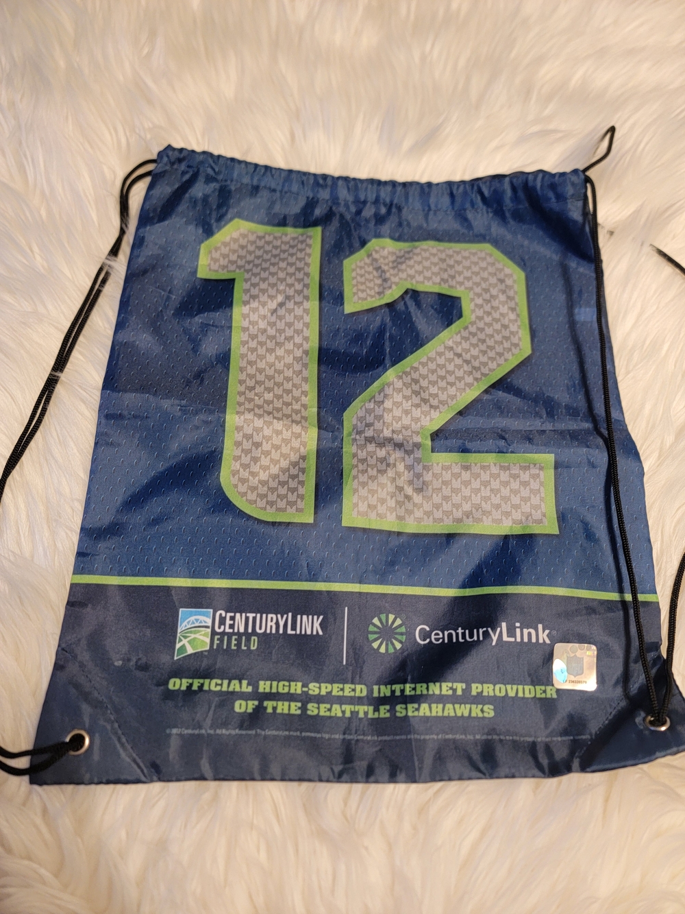 Seattle Seahawks Drawstring Backpack - Blue/Neon Green